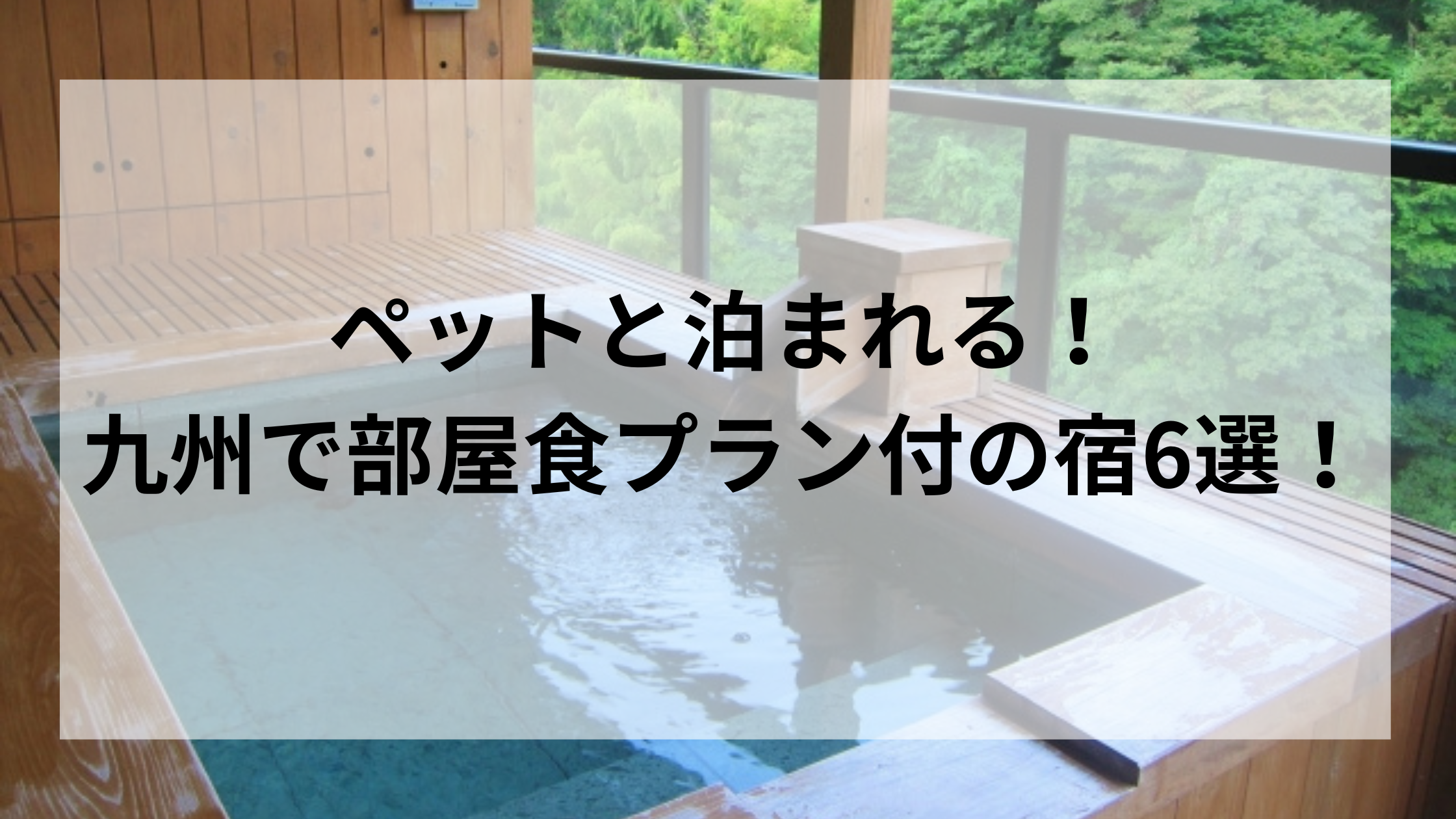 ペットと泊まれる！九州で部屋食プラン付の宿6選！